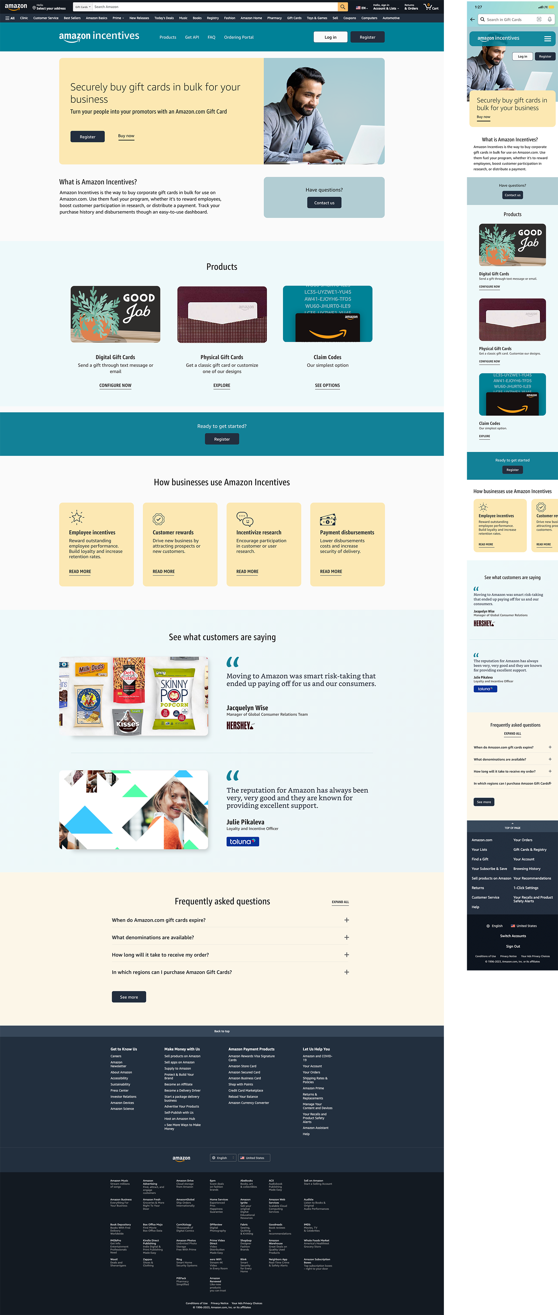 Full View of desktop and mobile Homepage Redesign
