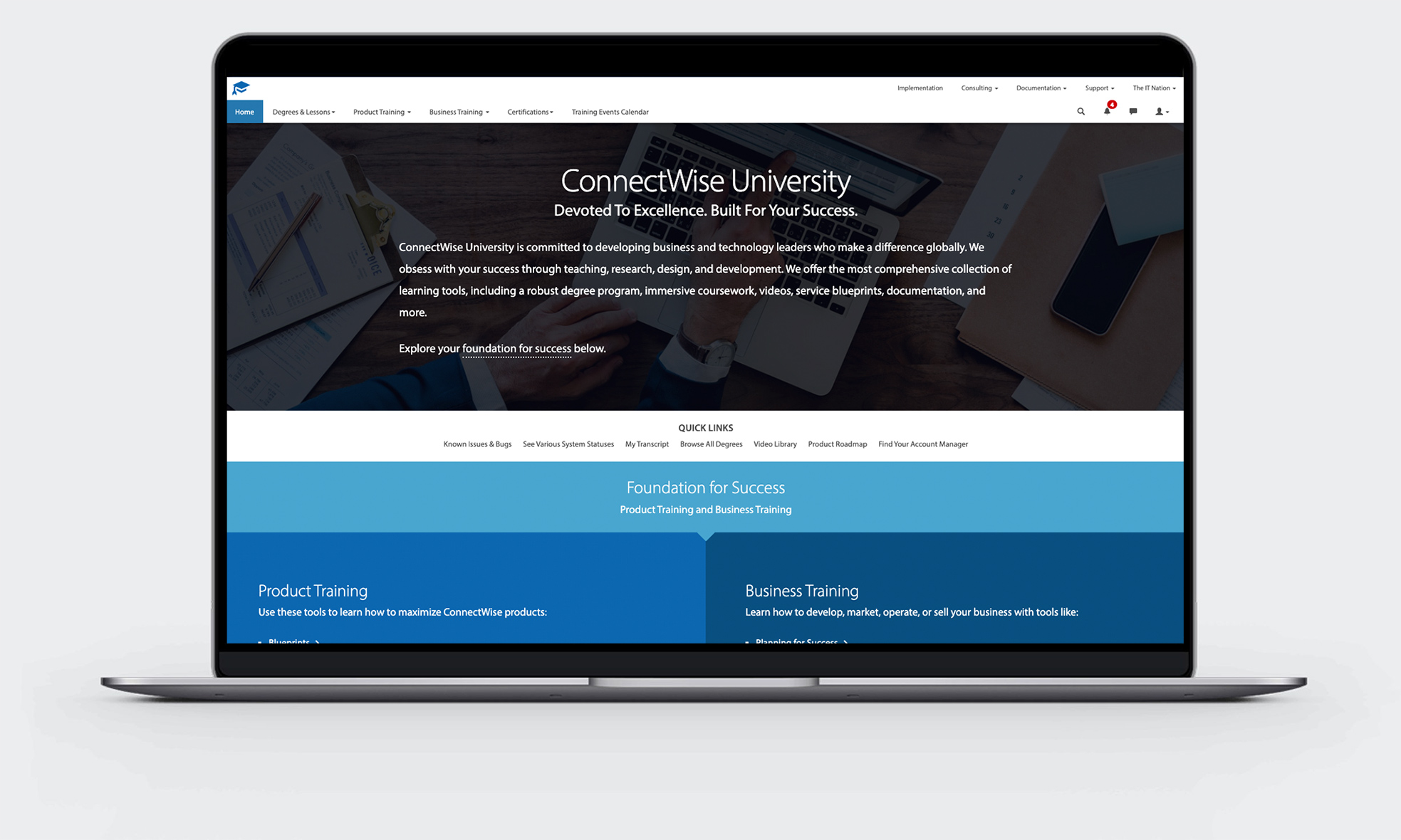laptop featuring University Homepage Redesign
